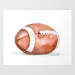 Football Watercolor Art Print