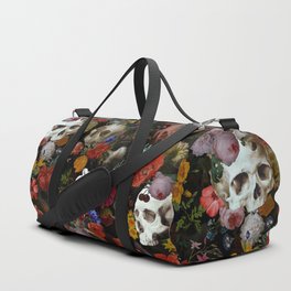 Vintage & Shabby Chic - Gothic Night Skulls Flower Botanical Midnight Garden Duffle Bag