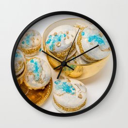 Blue Geode Macarons Wall Clock