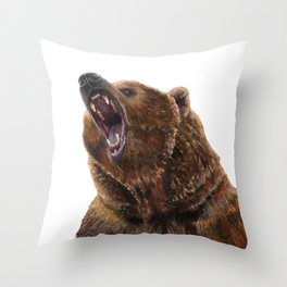 Grizzly Bear - Painting in acrylic Throw Pillow