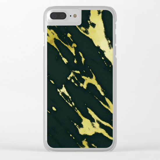 Gold Black Marble Clear iPhone Case