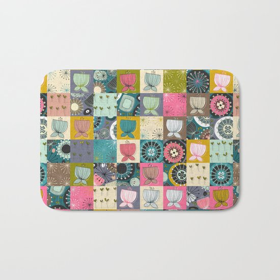 blooms patchwork Bath Mat