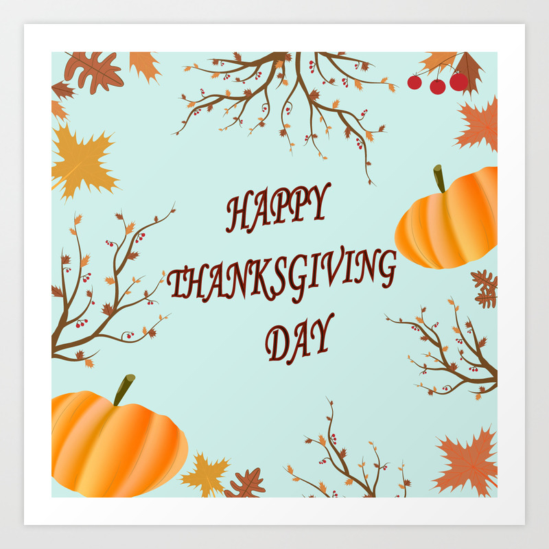 Happy Thanksgiving Day Postcard Art Print By Thebutterfly Society6 Happy Thanksgiving Day Postcard Art Print By Thebutterfly Society6