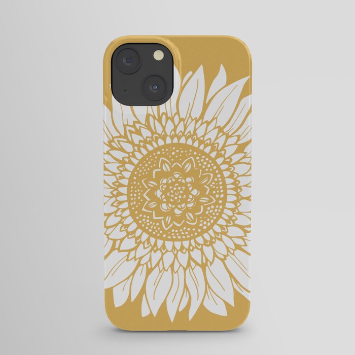 Yellow Sunflower Drawing iPhone Case