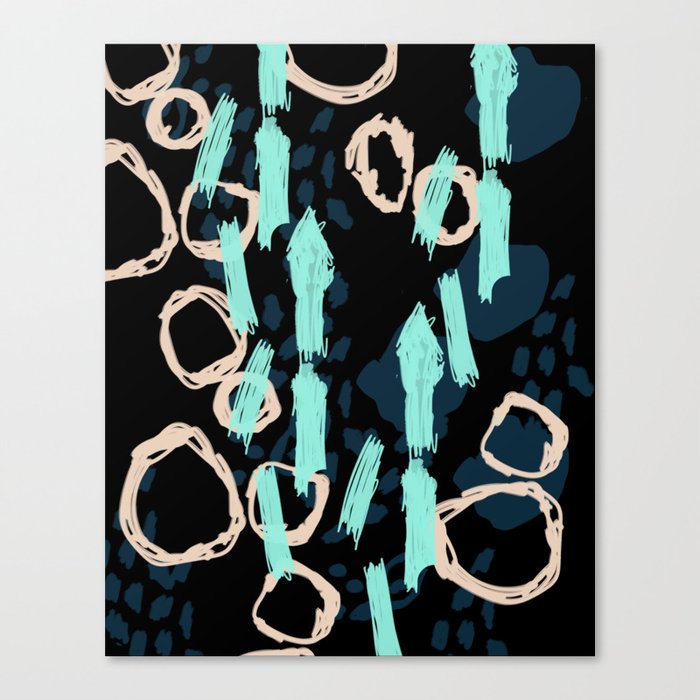 Siggy - Modern abstract brushstroke trendy hipster dorm college brooklyn socal beach luxe abstract Canvas Print