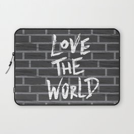Love the world, positive lettering composition Laptop Sleeve