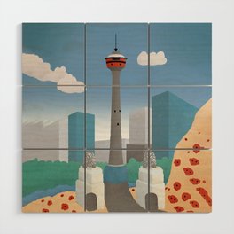 Calgary Tower & Lions Gate Bridge Wood Wall Art