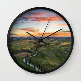 Tuscany, Italy Sunset Wall Clock