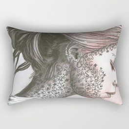 Flower Face  Rectangular Pillow