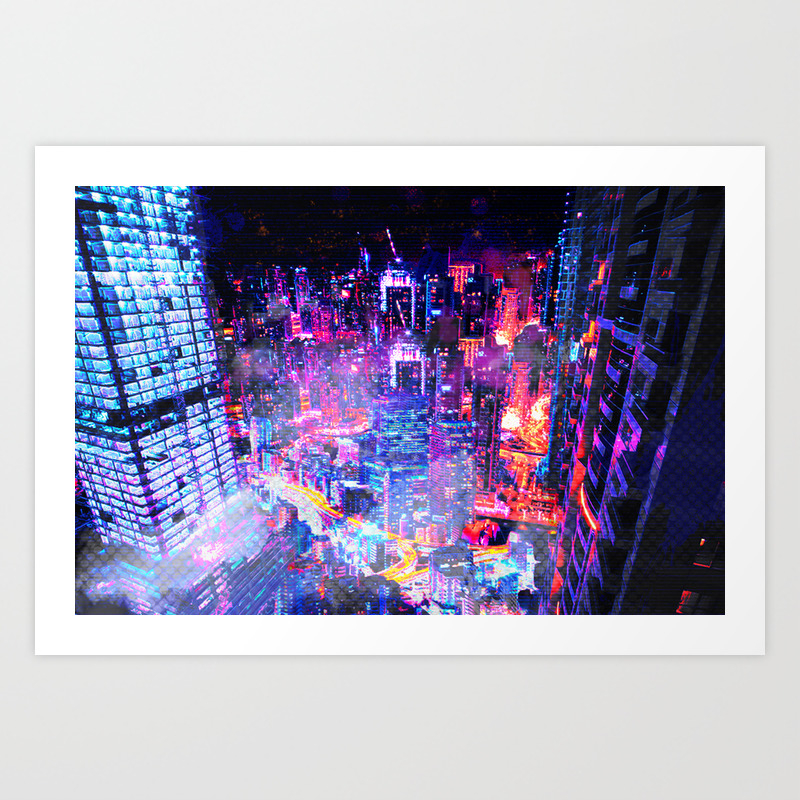 Cyberpunk City Art Print By Codenameartist Society6