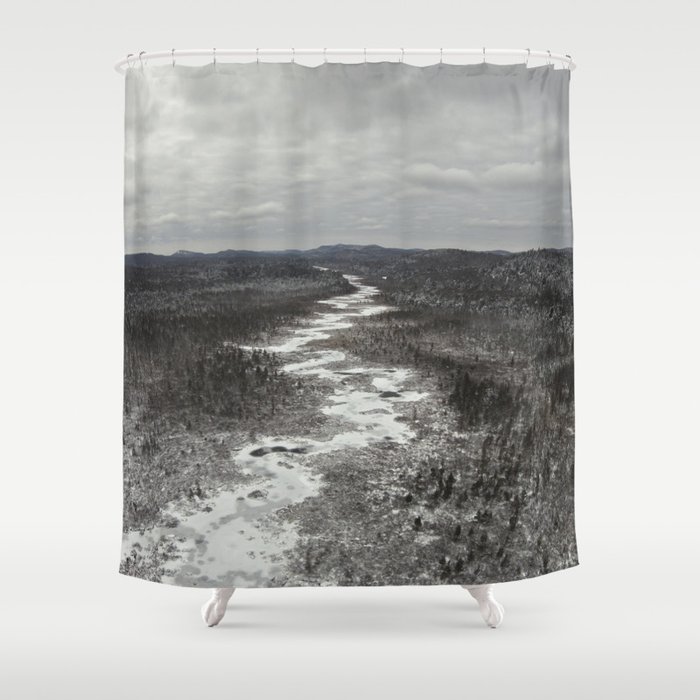 Frozen Adirondack River Shower Curtain