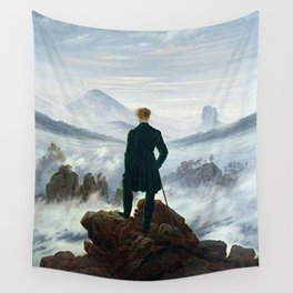 Wanderer above the Sea of Fog Painting by Caspar David Friedrich Wall Tapestry