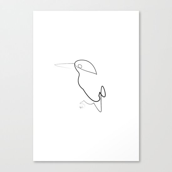 One line Night bird Canvas Print