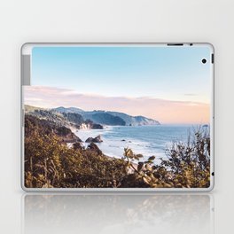Sunset Over the Ocean and Mountains Laptop Skin