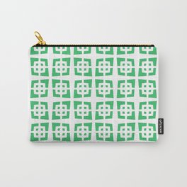 Mid Century Modern Pattern 272 Green Carry-All Pouch | Textile, Atomic, Blockpattern, Graphicdesign, Retro, Vintage, Abstract, 1960S, 1950S, Mid 