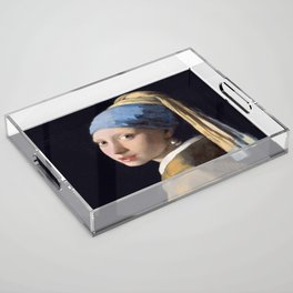 Vermeer, Girl with a Pearl Earring,Meisje met de parel,La joven de la perla Acrylic Tray