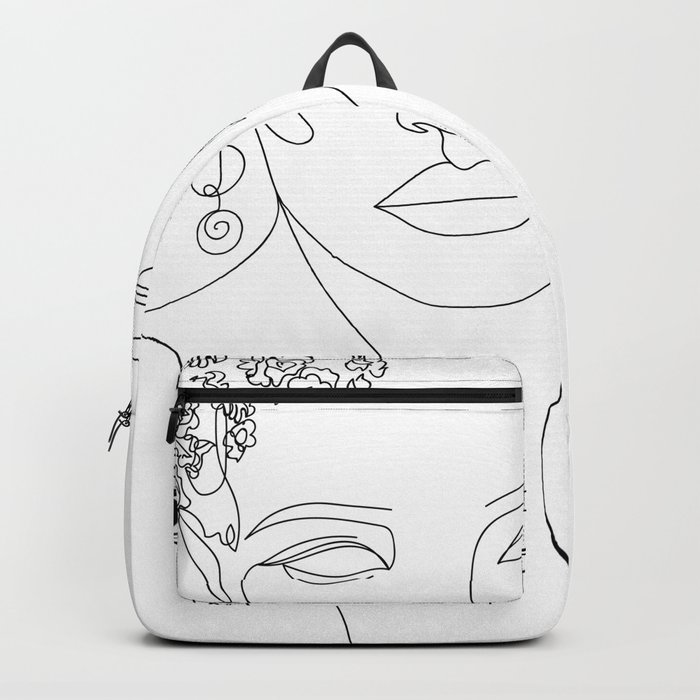 Face Floral Line Art  Backpack