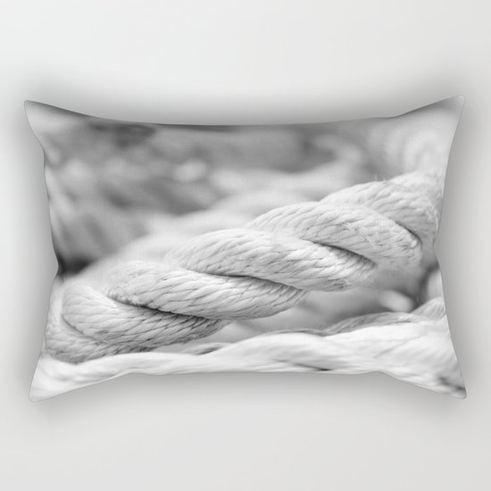Ropes black and white macro Rectangular Pillow