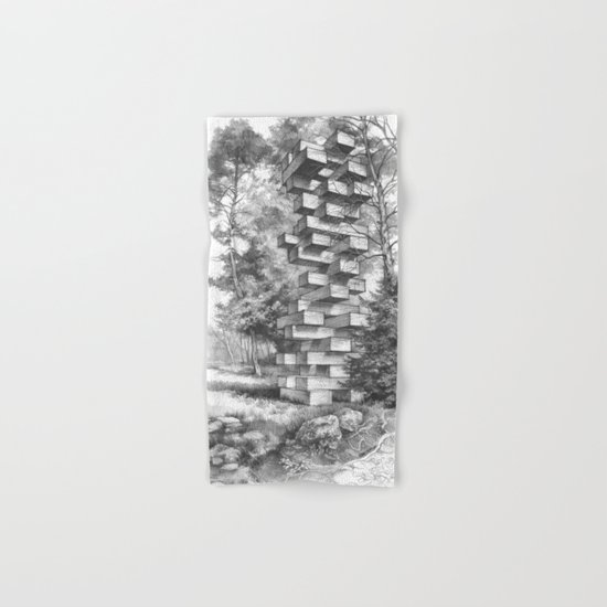 Jenga Tower Surrounded by Trees Hand & Bath Towel