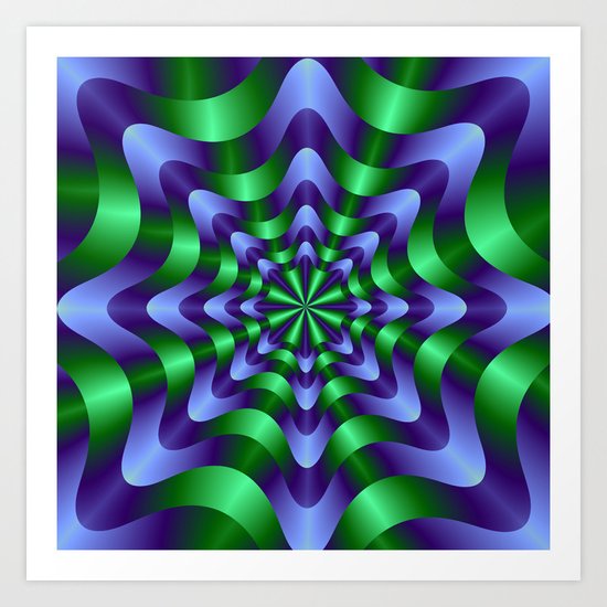 Blue and Green Swirl Art Print