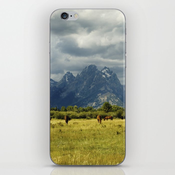 Horses and the Grand Teton iPhone Skin