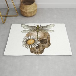 Vintage Skull & Dragonfly Area & Throw Rug