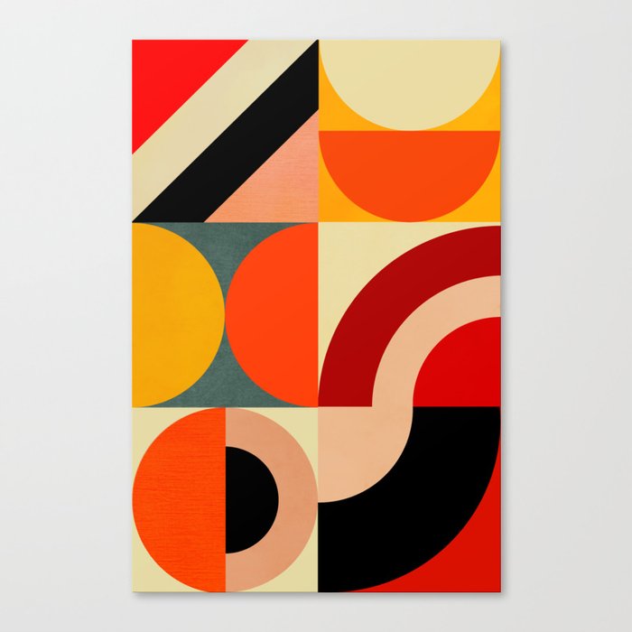 Mid Century Bauhaus Shapes 3 Canvas Print