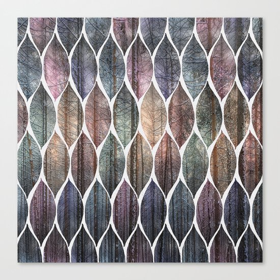 Metallic Leaf Pattern 2 Canvas Print