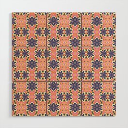 Moroccan style Flower Tile - Aquarelle water color Pattern Wood Wall Art