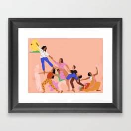 Uplift each other grow together - women holding hands Framed Art Print