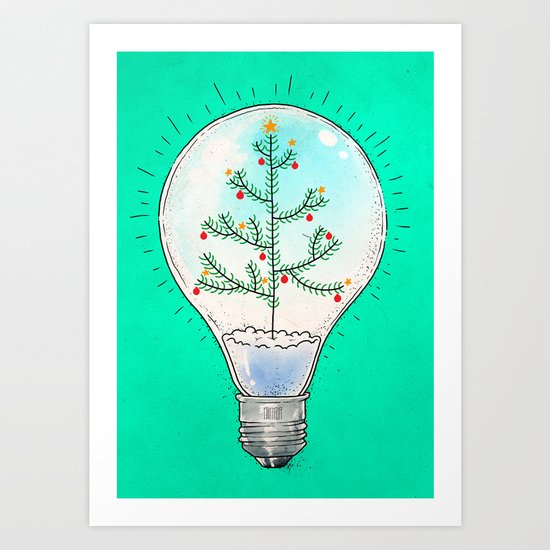 Christmas lamp Art Print