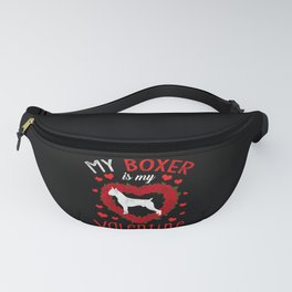 Dog Animal Hearts Day Boxer My Valentines Day Fanny Pack