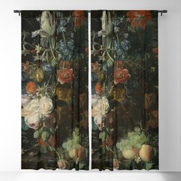 Jan van Huysum - Still life with flowers and fruits (1721) Blackout Curtain