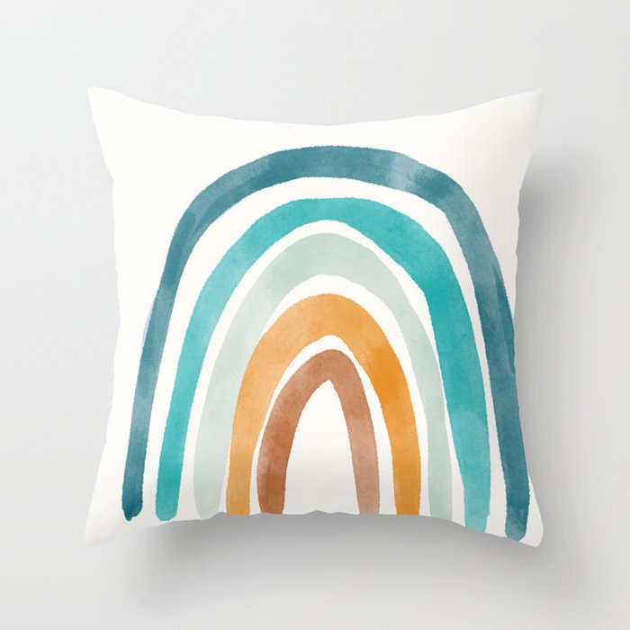 Pastel Rainbow Throw Pillow