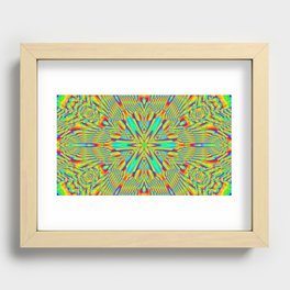 Rainbow Fractal Kaleidoscope Recessed Framed Print