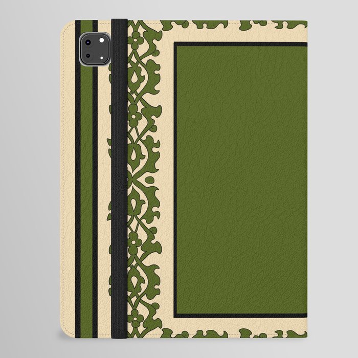 Oriental rug green and beige iPad Folio Case