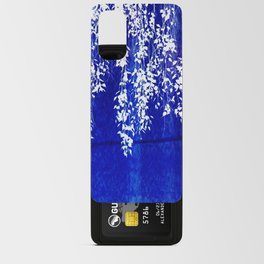 bright blue weeping willow tree cyanotype Android Card Case