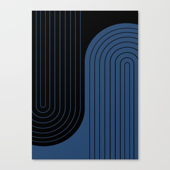 Two Tone Line Curvature X Canvas Print