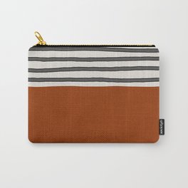 Burnt orange- stripes Carry-All Pouch