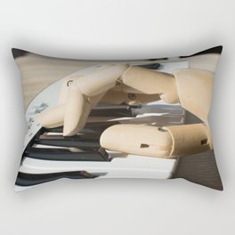 hand of wood and midi keyboard Rectangular Pillow