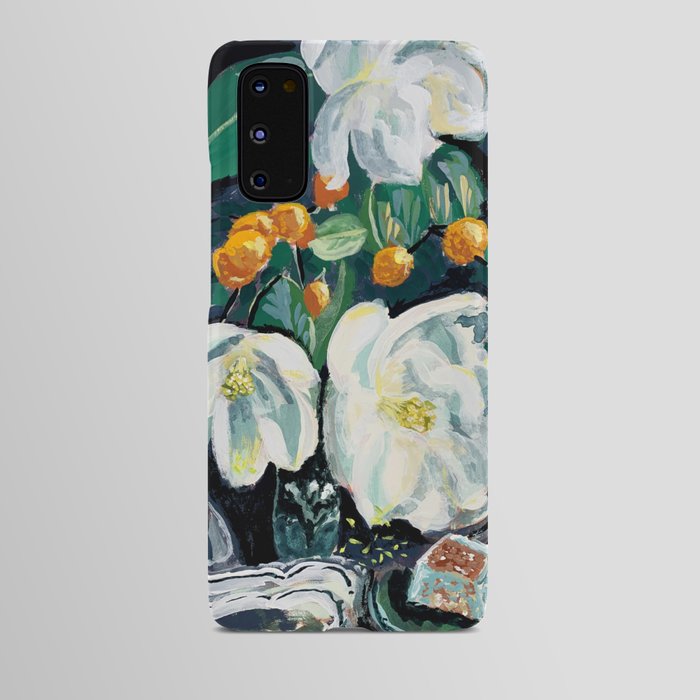 Magnolia and Persimmon Floral Still Life Android Case