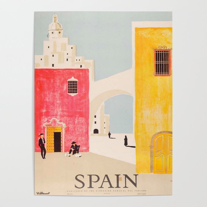 Spain Vintage Travel Poster Mid Century Minimalist Art Poster