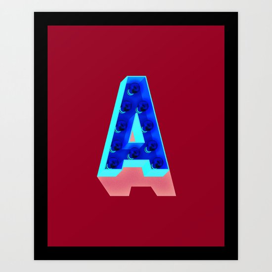 A in lights Art Print