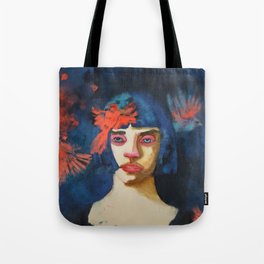 Birds - expressive portrait of a woman Tote Bag
