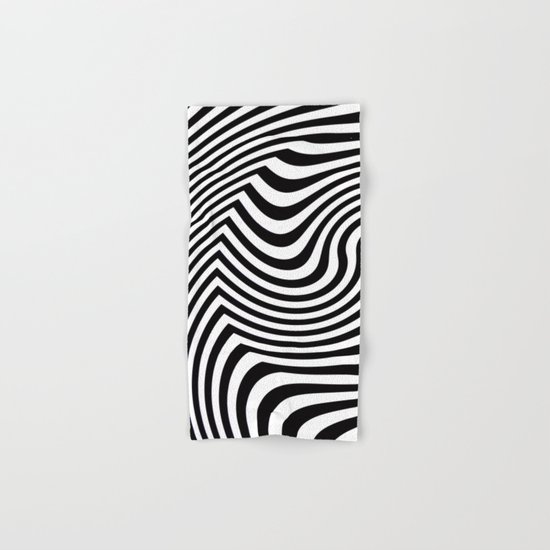 Black and White Pop Art Optical Illusion Hand & Bath Towel