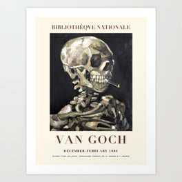 Exhibition poster-Van Gogh-Skull of a Skeleton with Burning Cigarette. Art Print