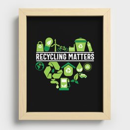 Recycling Matters Green Heart Recessed Framed Print