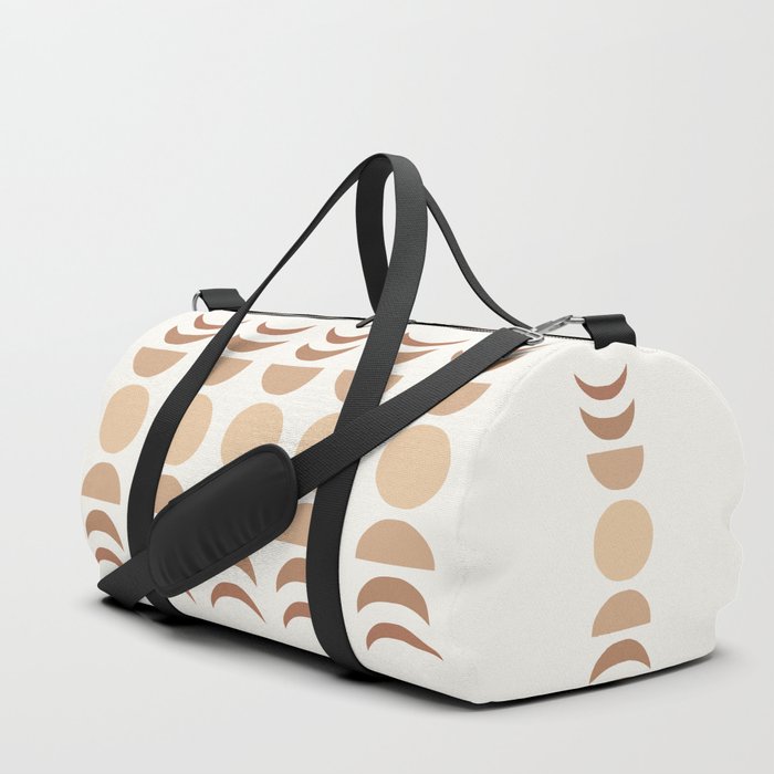 Moon Phases 5 in Shades of Terracotta and Beige Duffle Bag