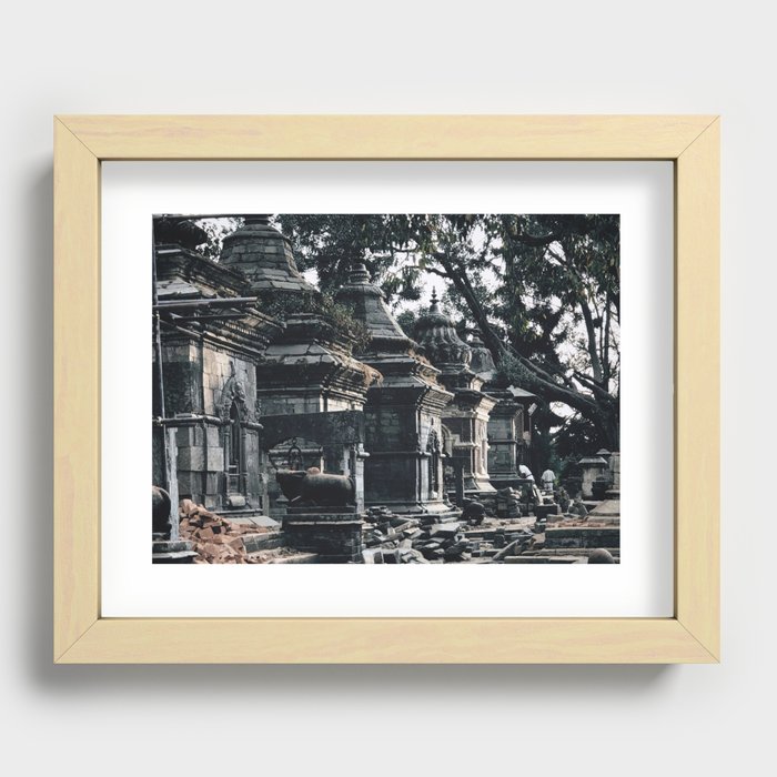 Temple Ruins Kathmandu Recessed Framed Print
