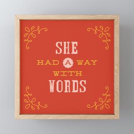 She Had A Way With Words Typography Art Framed Mini Art Print